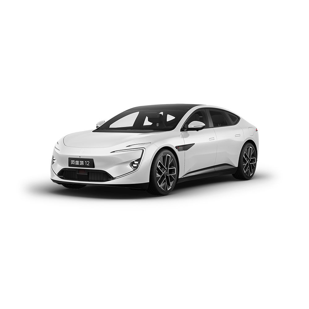 White Avita 12 sedan with a sleek, modern design against a plain background.