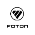Foton logo: A stylized "V" (or wing-like shape) enclosed in a black circle, with the word "FOTON" in bold black uppercase letters beneath it, presented on a plain white background.