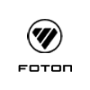 Foton logo: A stylized "V" (or wing-like shape) enclosed in a black circle, with the word "FOTON" in bold black uppercase letters beneath it, presented on a plain white background.