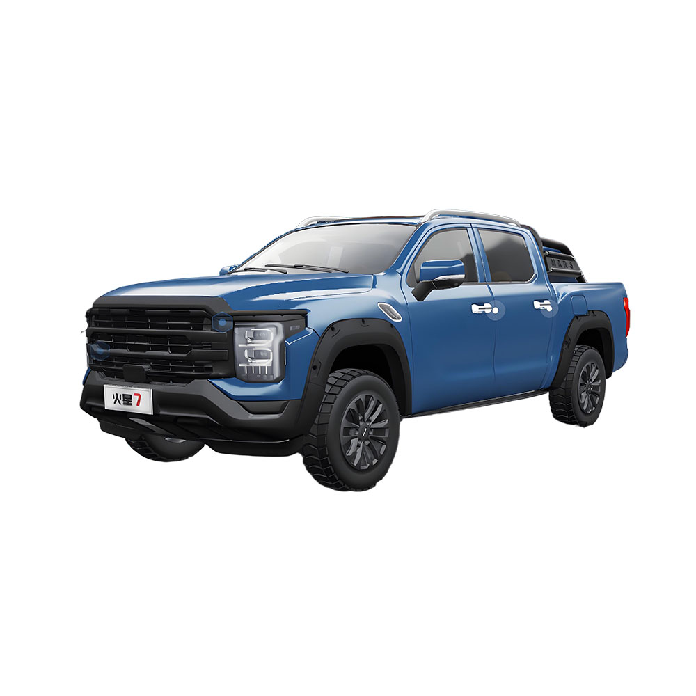 A blue pickup truck model named "火星 7" (Mars 7).