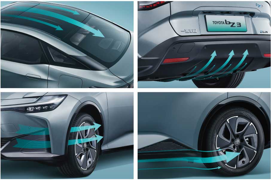 Toyota bZ3 2024 Long Range PRO 0.23 Cd Drag Coefficient Design