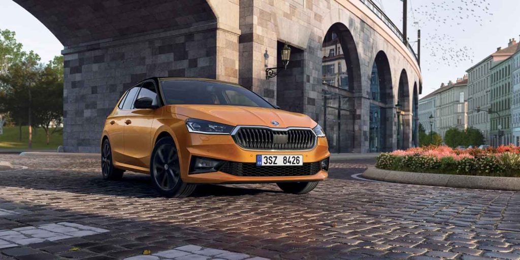 Skoda Fabia phoenix orange metallic color