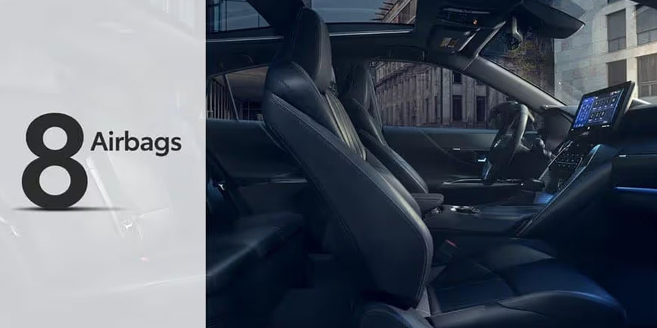 The 2024 Toyota Venza is equipped with 8 airbags