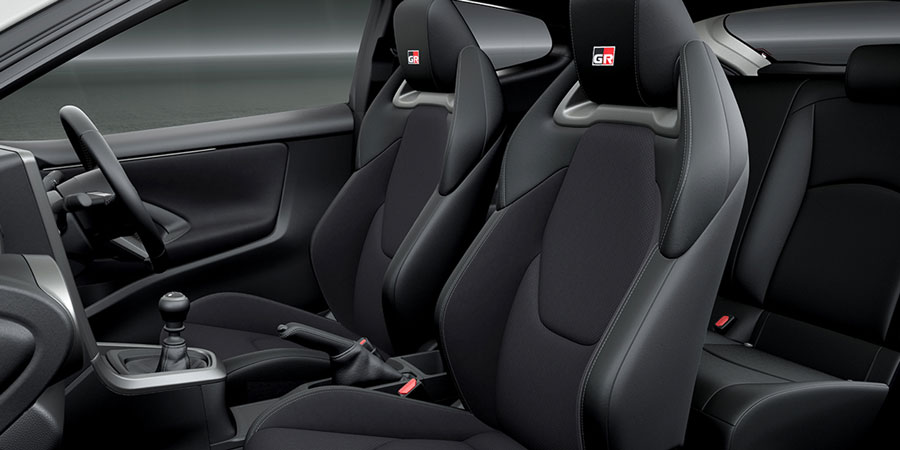 Toyota Yaris GR interior brin naub semi bucket seats