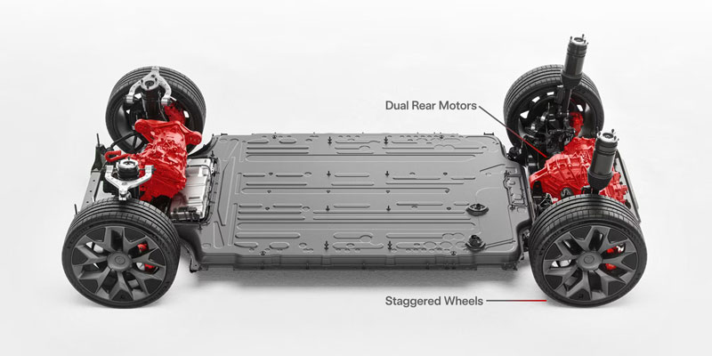 Tesla Model X Dual motor all-wheel drive platform