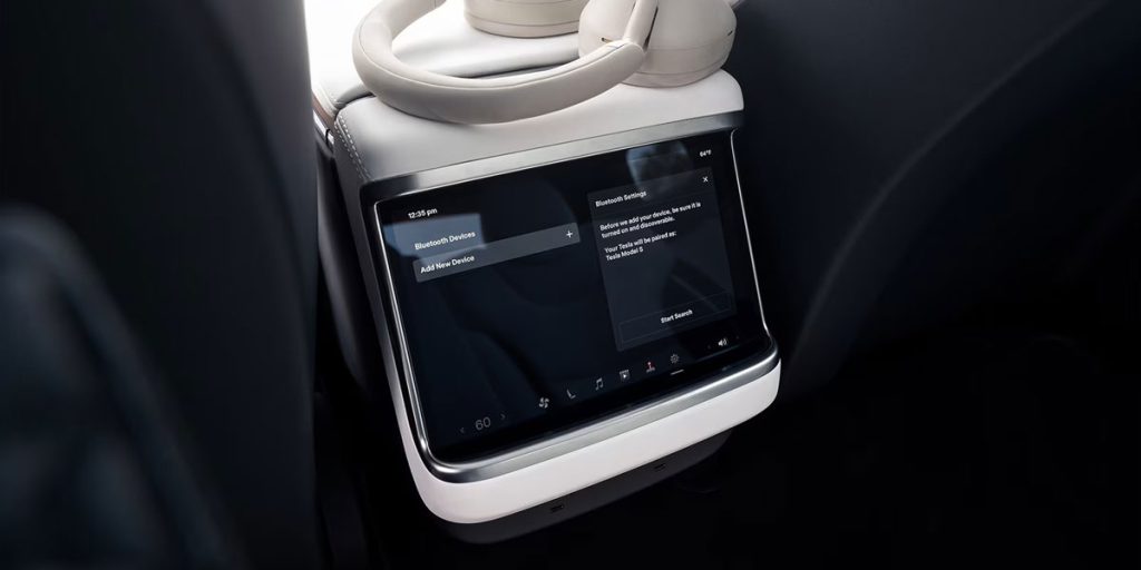 Tesla Model X Rear entertainment screen