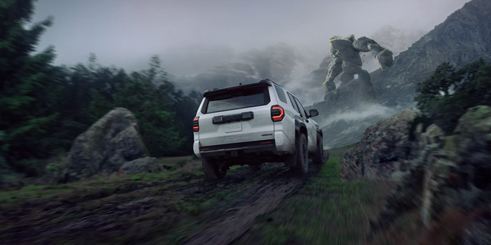 2026 Toyota 4Runner off-road hill climb rear view