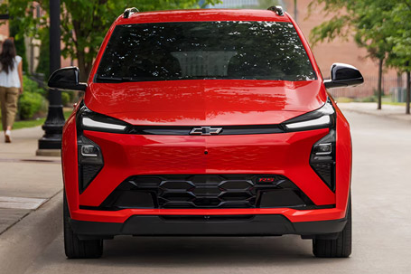 Front of a Red 2027 Chevrolet Bolt
