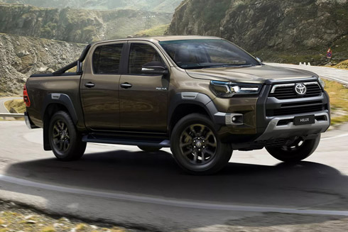 Toyota Hilux on a road