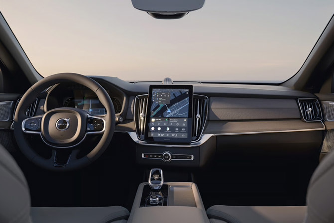 Back seat view of the 2026 Volvo XC90 dashboard