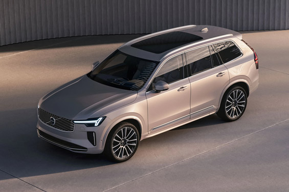 Top-angled front and side view of the 2026 Volvo XC90