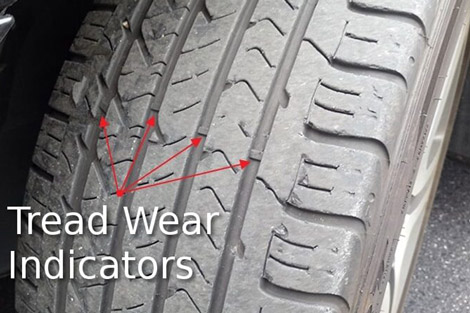 Tread Wear Indicators Are Exposed