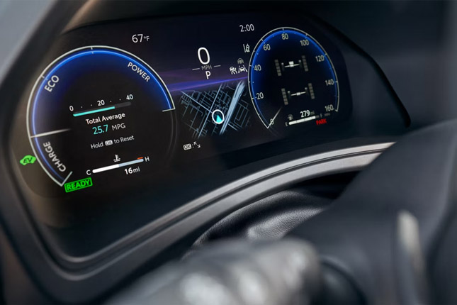 2026 Toyota Grand Highlander Platinum Hybrid MAX 12.3-inch digital instrument cluster