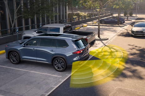 2026 Toyota Grand Highlander with front and rear parking assist and automatic braking