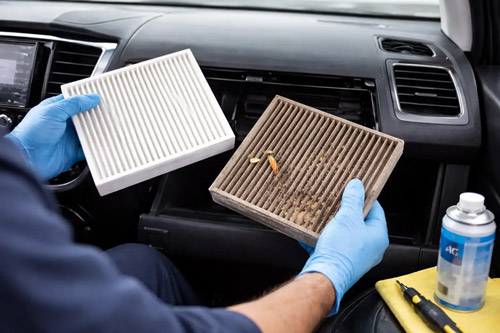 Car air conditioning filter replacement