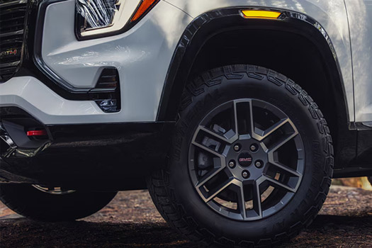 Close-up of the Tire and Rim on the 2026 GMC Terrain AT4 Small Off-Road SUV