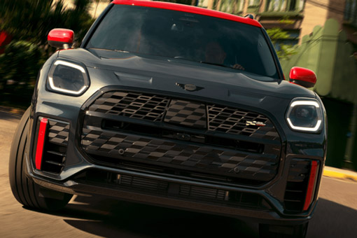 Close-up of the front of the 2026 Mini Cooper JCW