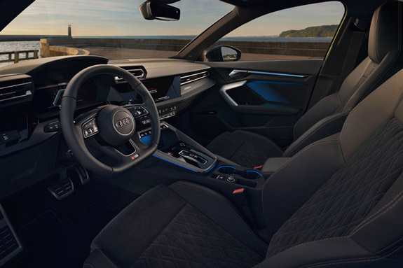 Dashboard and front seat of the 2026 Audi S3