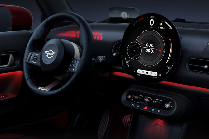 Interior view of the 2026 Mini Cooper JCW