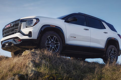 The 2026 GMC Terrain AT4 Small Off-Road SUV Using the Hill Descent Control