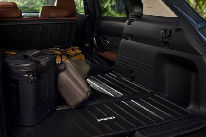 The 2026 Mazda CX-50's trunk space when the rear seats are folded down