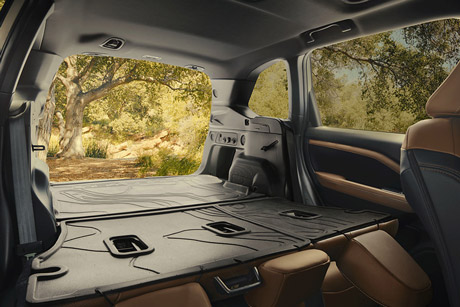 The trunk space of the 2026 Subaru Forester after folding down the rear seats