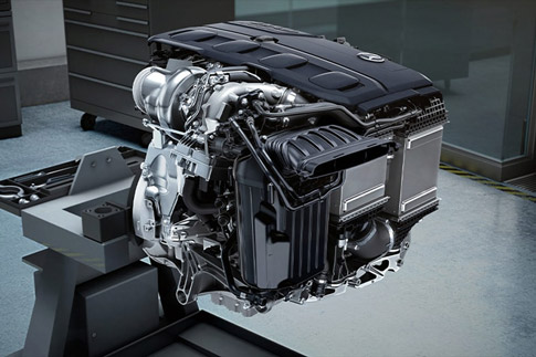 2026 Mercedes-AMG C43 2.0L inline-4 turbo engine with hybrid assist