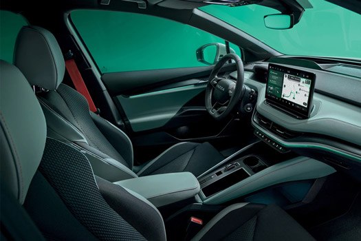 Close-up of the front row of the 2026 Skoda Elroq