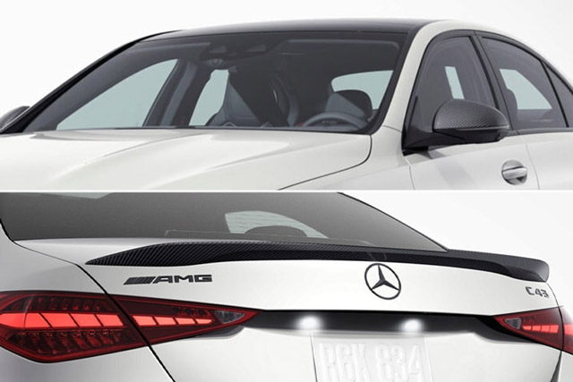 Close-up of the rear of the 2026 Mercedes-AMG C43
