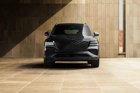 Front view of the 2026 Genesis GV80 (black)