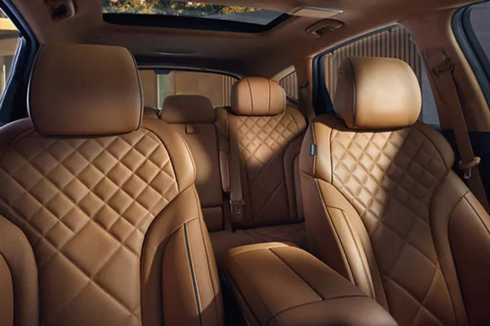 Interior view of the 2026 Genesis GV80 from front to rear