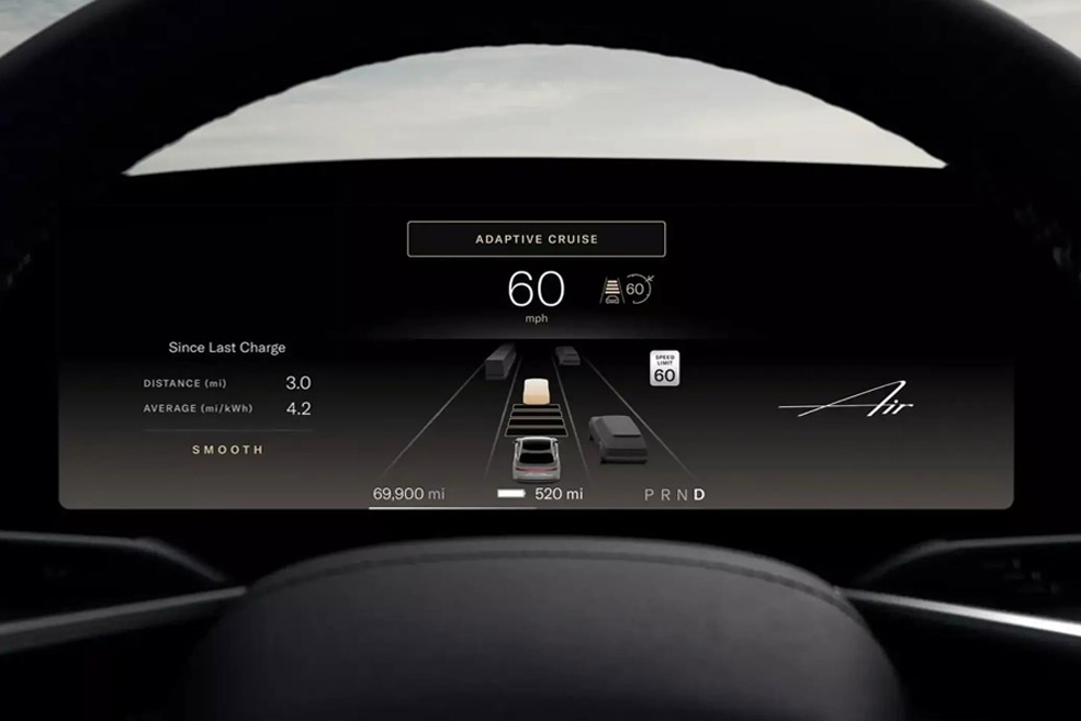 Lucid Air dashboard display
