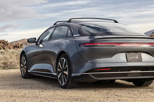 Lucid Air rear three-quarter view