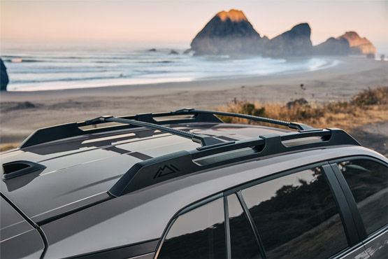2026 Toyota RAV4 Woodland with extended roof rack with crossbars
