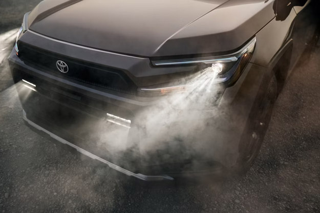 Close-up of the front of the 2026 Toyota RAV4