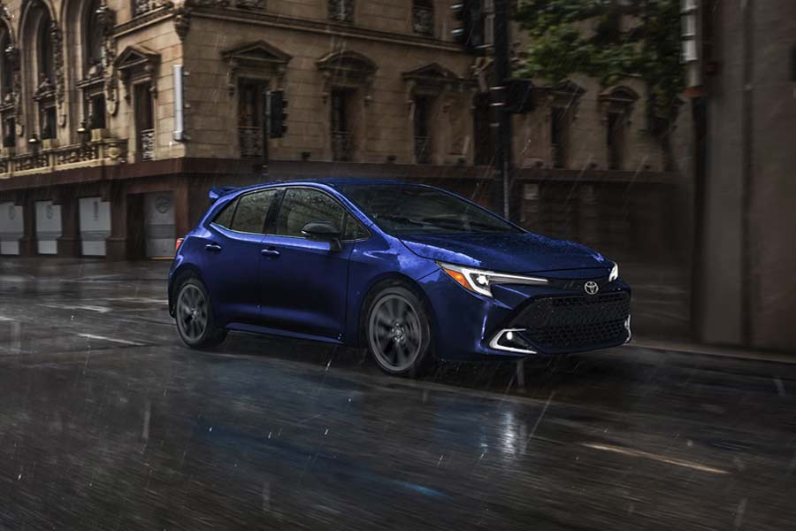 2027 Toyota Corolla Hatchback Rainy day dynamic view