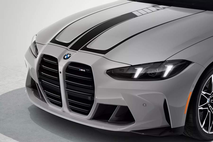 Close-up of the front of the 2027 BMW M4 Coupe