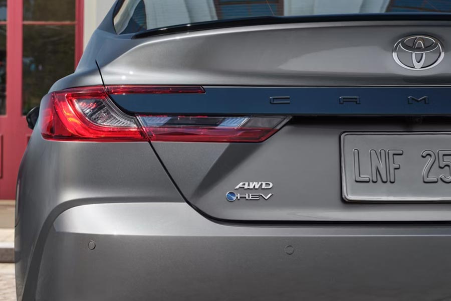 Close-up of the taillights of the 2026 Toyota Camry XSE