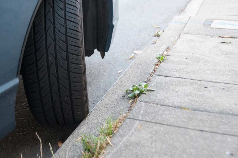 Not straightening the steering wheel after parking