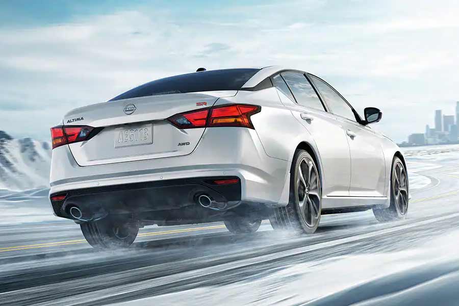 Rear three-quarter view of the 2026 Nissan Altima
