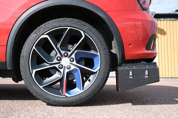 Tire of a parked car