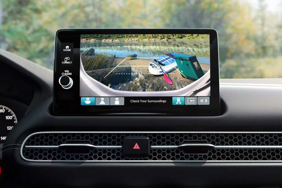 2027 Honda HR-V EX-L close up of the Multi-Angle Rearview Camera display